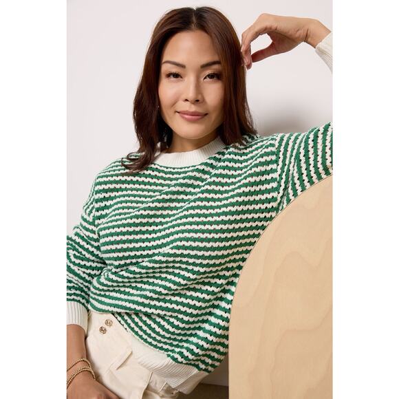 Spiritual Gangster Stone Jade Striped Pullover Crew Neck Sweater Size XS - Picture 3 of 12